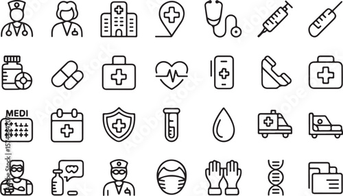 medical icons set