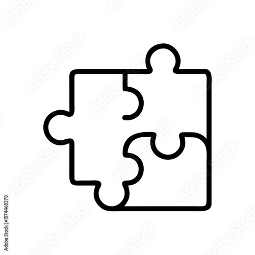 Puzzle pieces jigsaw connection teamwork strategy solution game collaboration concept icon graphic design vector
