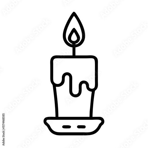 Candle light flame wax burning decoration glowing bright candlelight fire graphic vector illustration