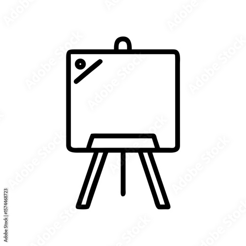 Illustration of art easel drawing board canvas art stand for painting and drawing display in line art style