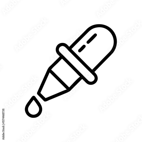 Dropper liquid medical medicine chemistry science laboratory tool drop eye dropper tool icon line tool design