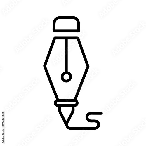 Outline pen tool vector design illustration drawing art graphic design creative writing tool ink pen nib icon