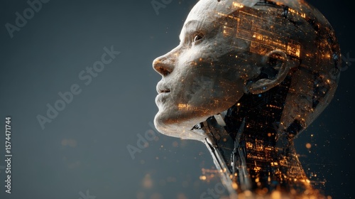 AI-powered future shown through human and digital integration

