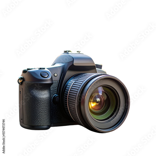 DSLR Camera on Urban Street – Transparent