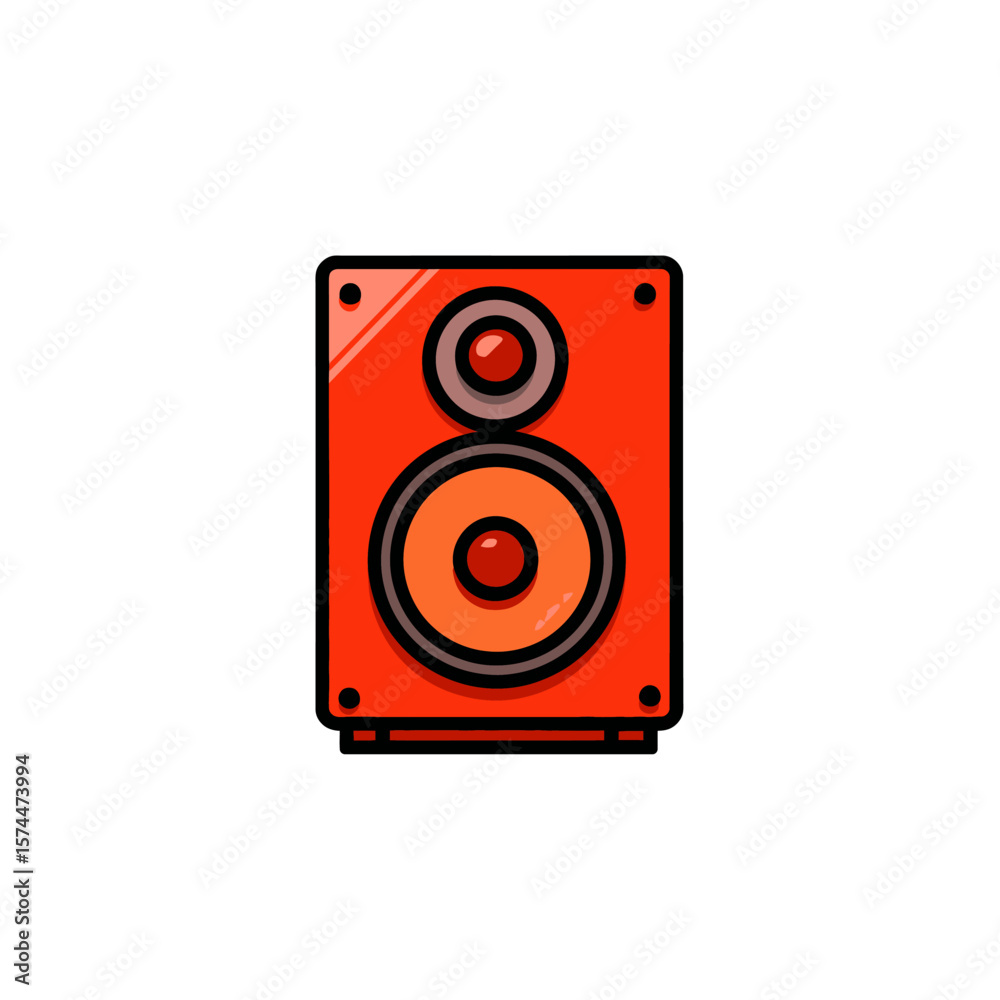 Vibrant speaker plays sound isolated design graphic Vibrant speaker plays sound isolated design graphic