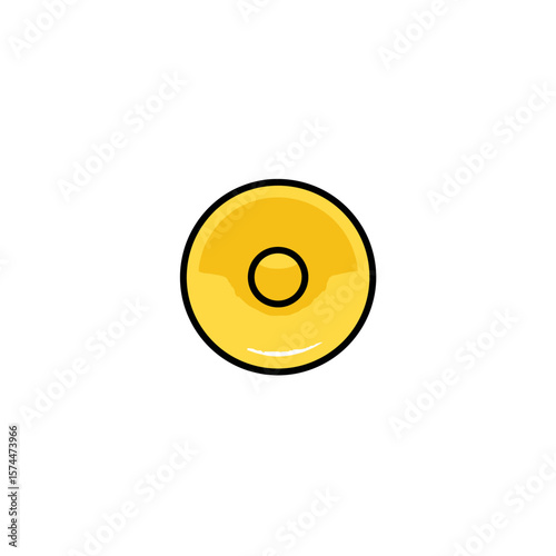 Shiny circle emblem radiates light on white backdrop detail