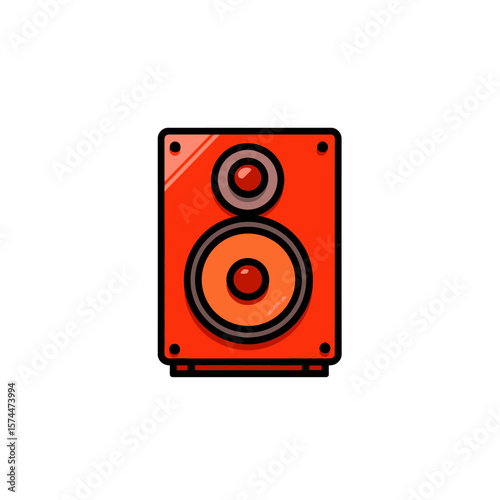 Vibrant speaker plays sound isolated design graphic