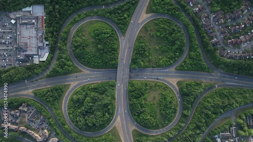 Urban Motorway Overpass in Perfect Geometric Formation