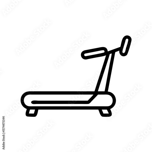 Treadmill exercise fitness cardio gym workout running machine equipment sport training health wellness icon design