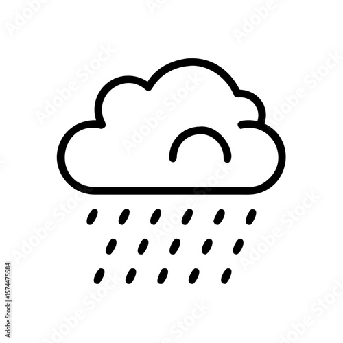 Illustration of rain cloud weather forecast heavy rainfall climate meteorology storm precipitation shower 100