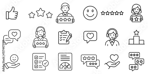 Customer satisfaction survey feedback form with ratings and support for excellent service experience