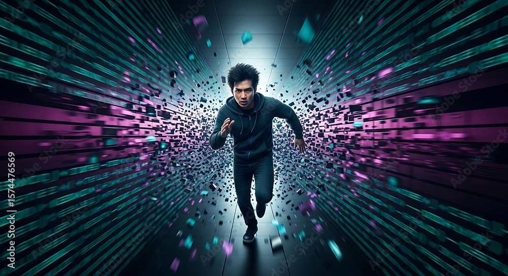 custom made wallpaper toronto digitalSpeed, Data, and the Future A Runner's Digital Odyssey. AI Generated