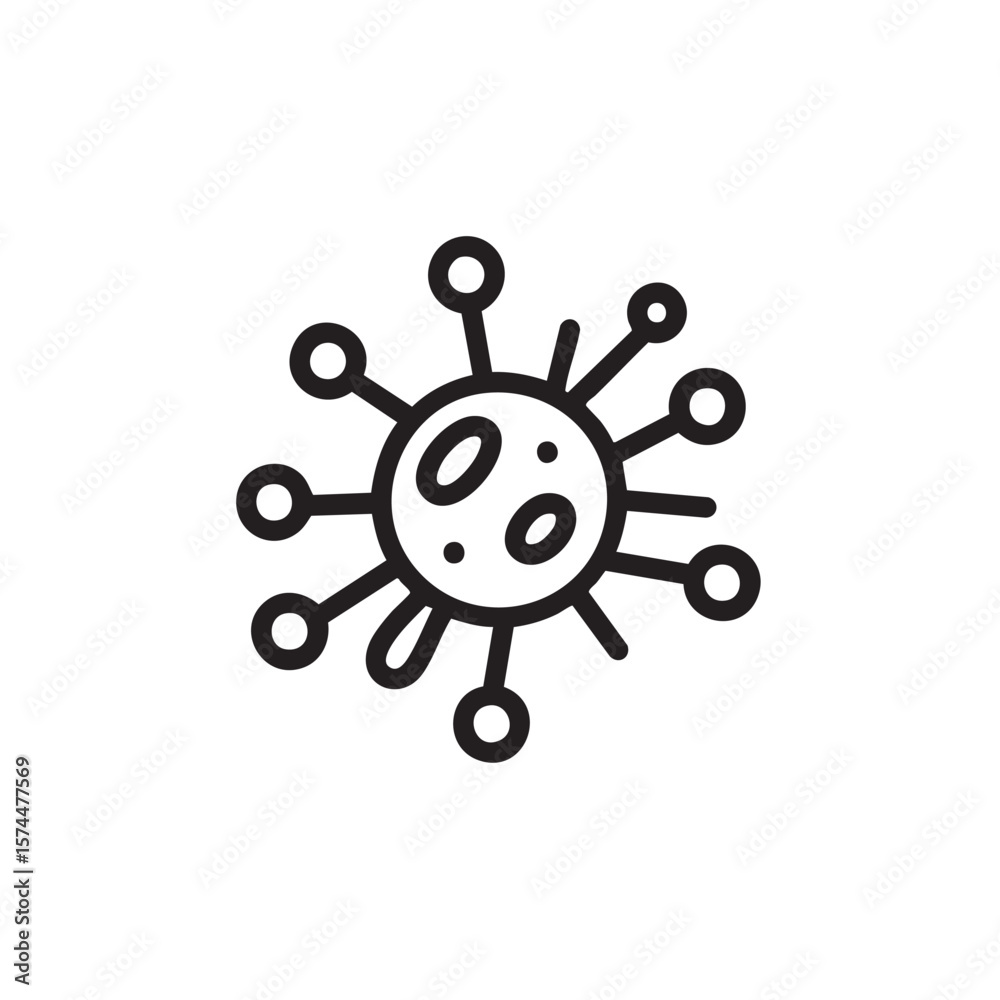 Fototapeta premium An icon of a virus or bacterium.