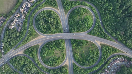 Evening Light Illuminates Suburban Road Network