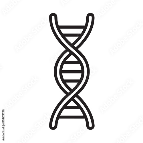 Simple outline of a DNA double helix strand.