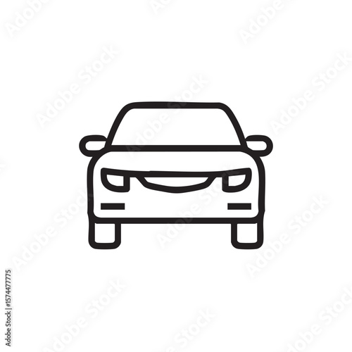  Front view outline of a car.