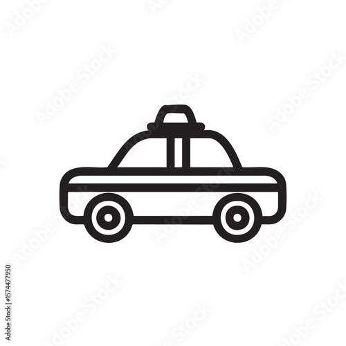  An outline icon of a taxi cab.