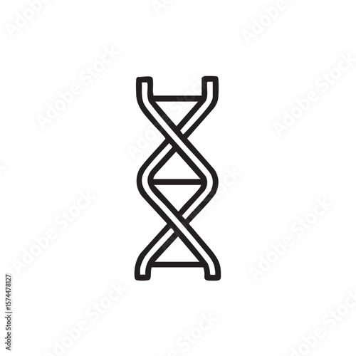 Simple outline of a DNA double helix strand.