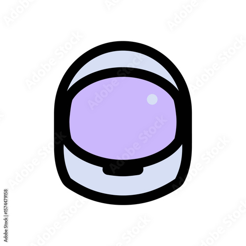 Astronaut helmet floats in space stylized design element