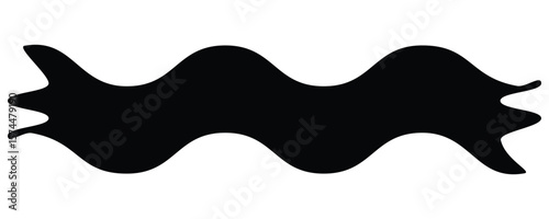 Black wavy abstract shape on white background vector