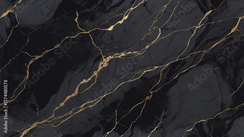 Elegant black marble texture with golden veins perfect for luxury and design projects