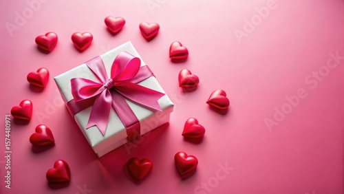 Lovely Gift Box on Pink Background
