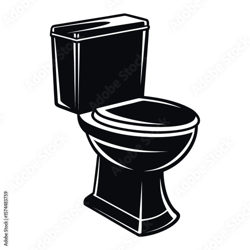 Toilet silhouette isolated on white background