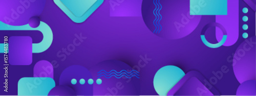 Abstract purple and teal design suitable for modern digital backgrounds, web banners, posters, and social media graphics. Bright colors.