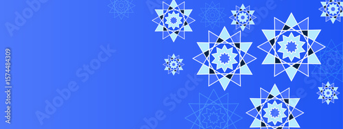 Blue starburst designs set on a vibrant blue backdrop, ideal for enhancing stationary, invitations, or website backgrounds with a modern touch.