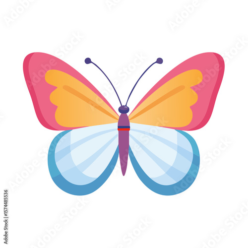 Colorful Butterfly Isolated on a Transparent Background
