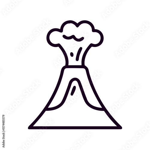 Volcano erupting with smoke cloud concept of Nature  