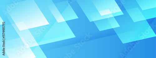 Overlapping blue translucent squares create abstract design suitable for backgrounds, web design, digital art, geometric concepts, and modern aesthetics.