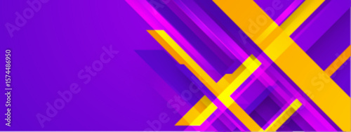 Overlapping purple and yellow shapes form an abstract design, suitable for backgrounds, branding materials, and creative projects with a modern twist.