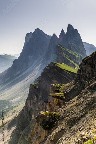 Breathtaking Landscape at Seceda Peak Ridge, Dolomites, Italy