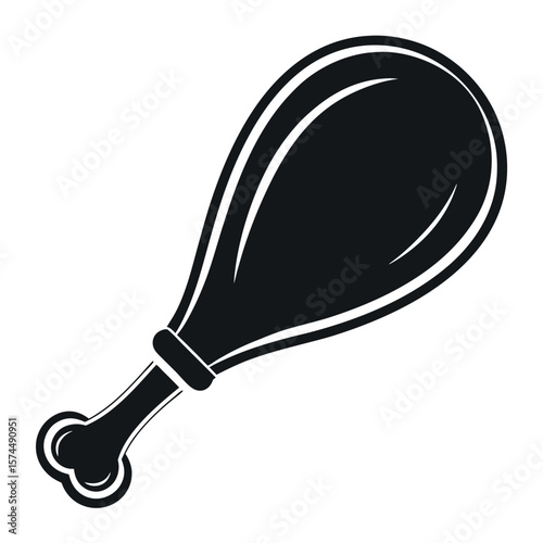Chicken leg silhouette isolated on white background