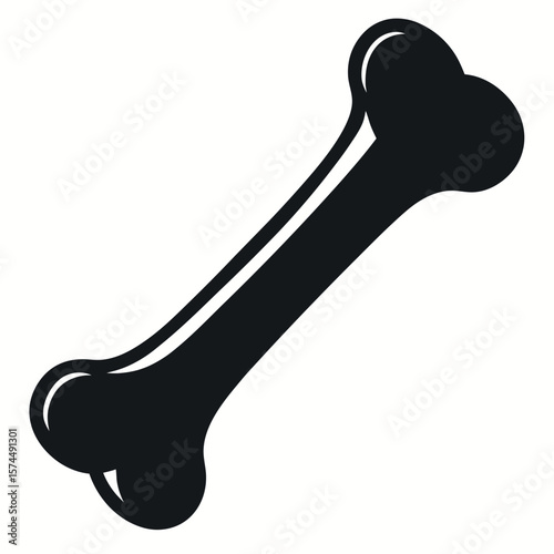 Dog bone silhouette isolated on white background