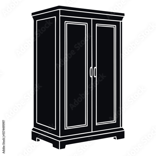 Wardrobe silhouette isolated on white background