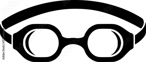 Silhouette of swimming goggles perfect for underwater vision and competitive swimming
