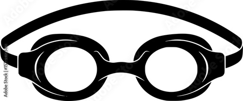 Silhouette of swimming goggles perfect for underwater vision and competitive swimming
