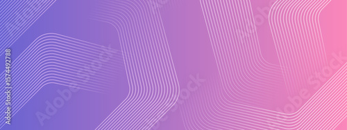 Abstract curved white lines on a pink purple gradient background. Suitable for modern designs, backgrounds, technology themes, and creative projects.
