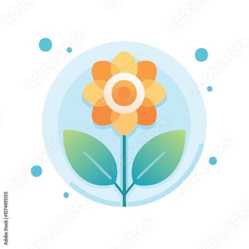 Cute Cartoon Flower Character Isolated on a Transparent Background