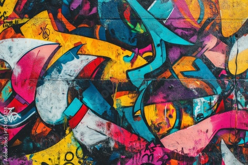 Wallpaper Mural Vivid urban graffiti wall capturing street art energy. Neural network AI generated Torontodigital.ca