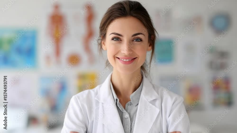 Confident Doctor: A close-up shot of a confident and professional doctor in a bright office environment, exuding expertise, kindness, and approachability. Confident Doctor: A close-up shot of a confident and professional doctor in a bright office environment, exuding expertise, kindness, and approachability.