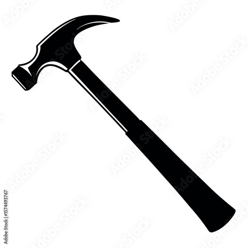 Hammer silhouette isolated on white background