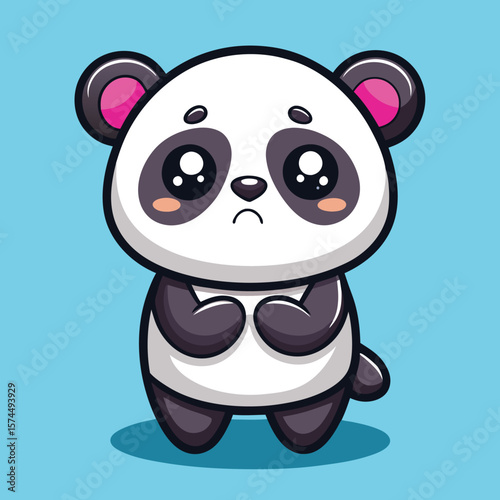Sad panda cartoon