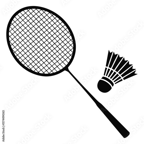 badminton racket and shuttlecock