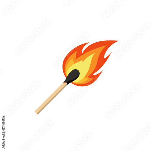 burning match vector illustration