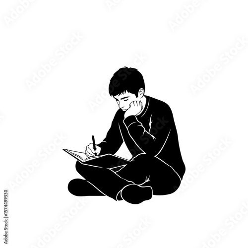 Contemplative Man: A Pensive Figure Lost in Thought, Deep in Reflection