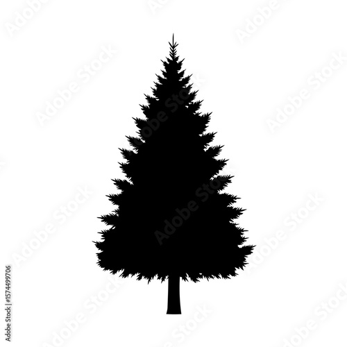 Majestic Evergreen Silhouette: A Classic Pine Tree Vector Graphic