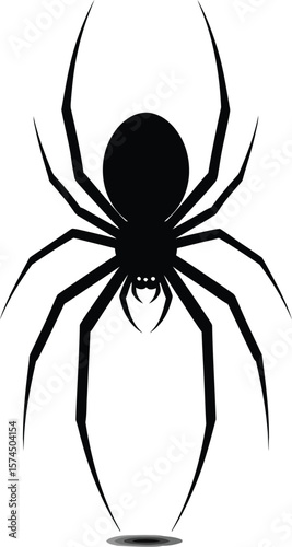 A striking arachnid illustration showcases a detailed spider silhouette with long legs against a clean backdrop, perfect for adding a spooky, creative touch to designs.